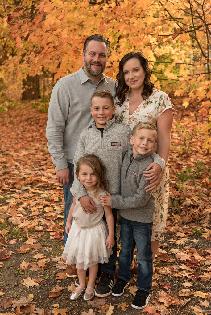 Family of five at fall foliage session | Sharon Leger Photography