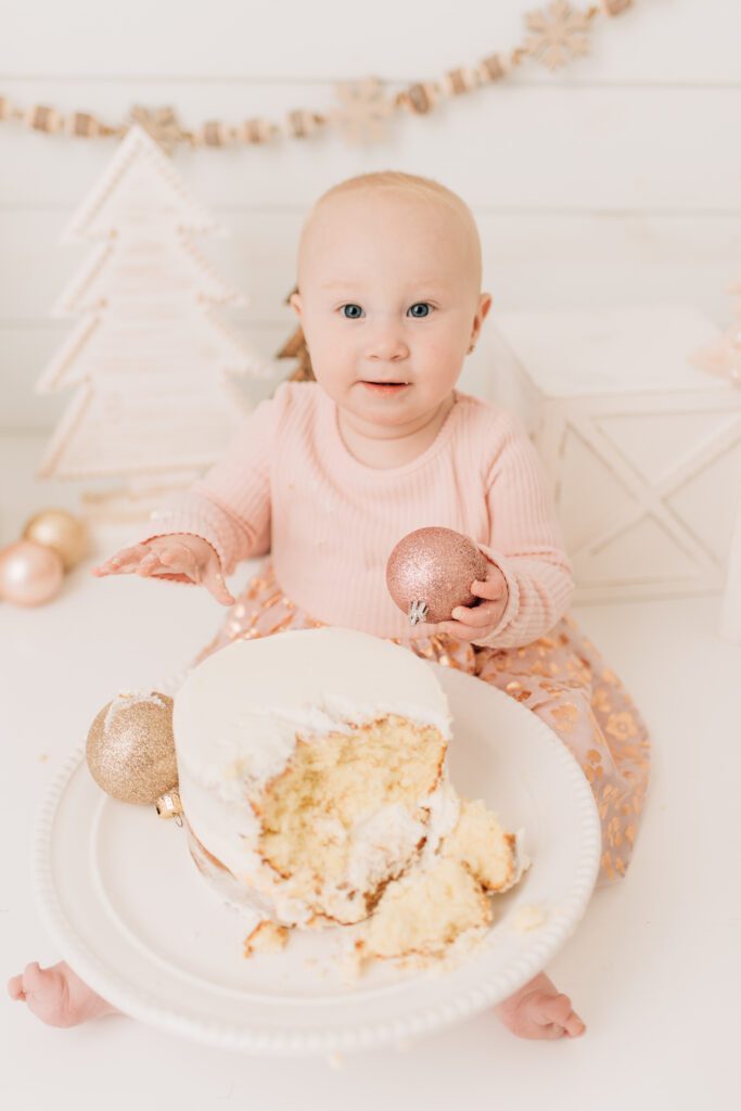Connecticut Cake Smash Photographer | Winter ONE-derland | Baby Girl First Birthday