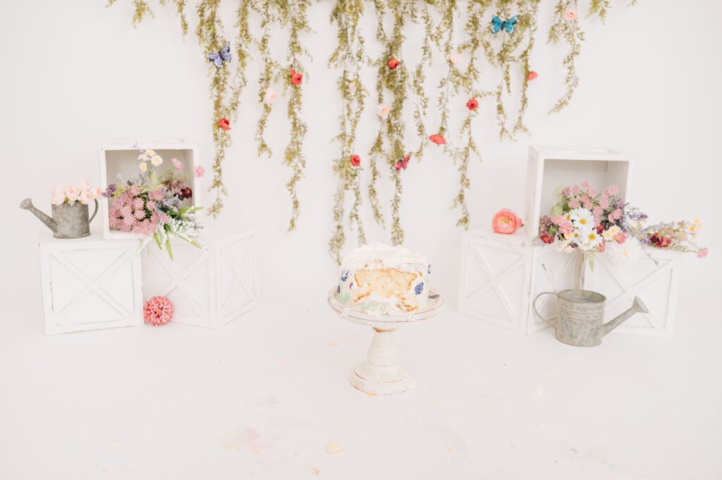 Wildflower 1st Birthday Cake Smash | CT Cake Smash Photographer