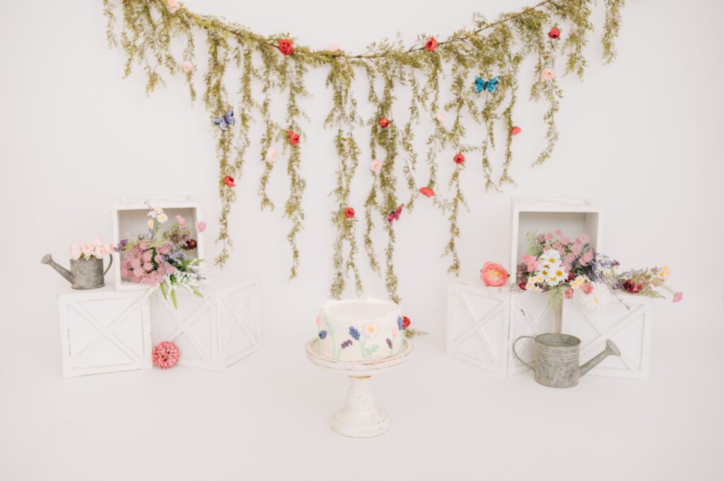 Wildflower 1st Birthday Cake Smash | CT Cake Smash Photographer