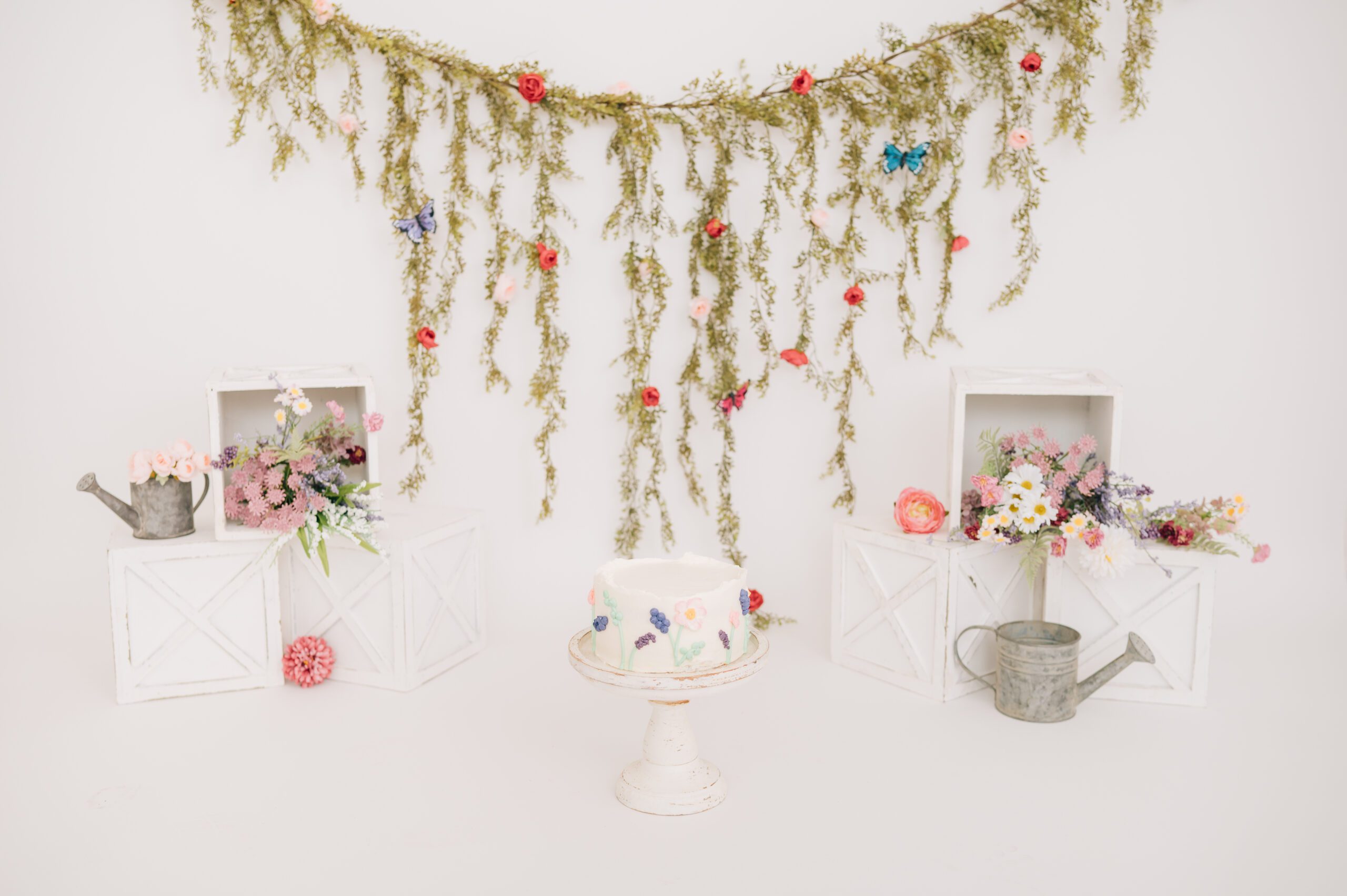 Wildflower 1st Birthday Cake Smash | CT Cake Smash Photographer