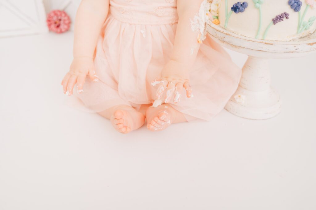 Wildflower 1st Birthday Cake Smash | CT Cake Smash Photographer